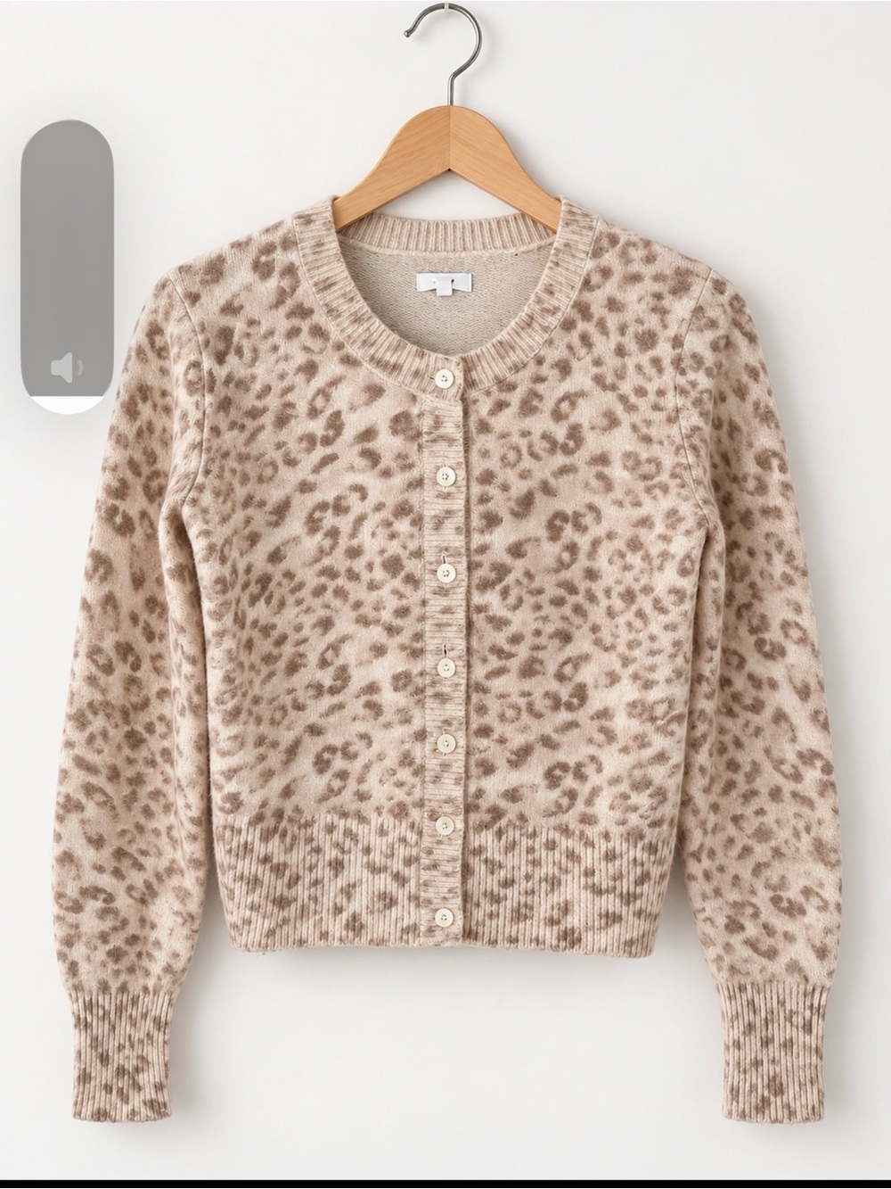 Aerie Leopard Print Button-Front Women's Sweater Cardigan - Beige